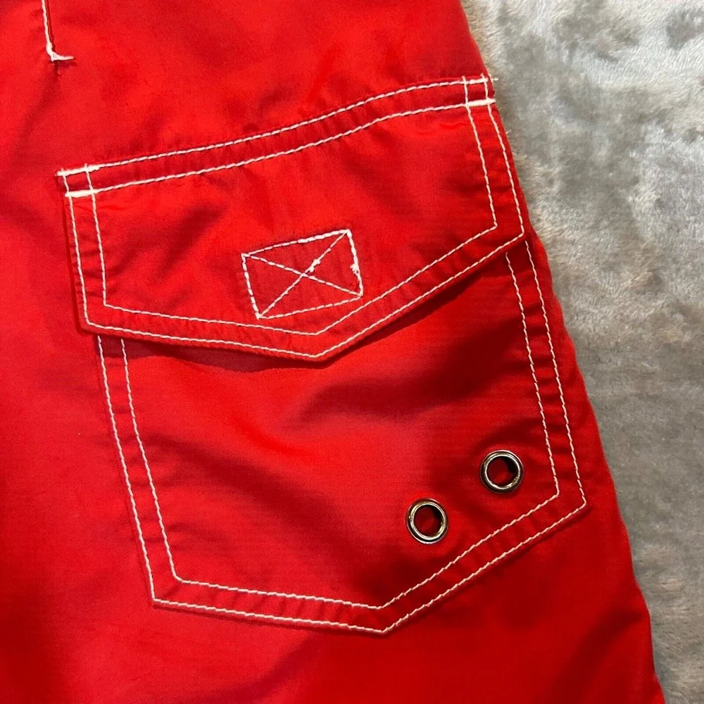 Polo by Ralph Lauren Swim Board Shorts Mens Size 32 Red‎ Preppy Beach Blue Pony